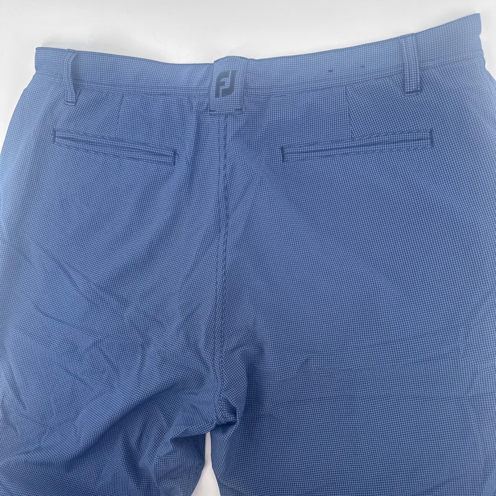 FootJoy Golf Shorts Mens 36 Blue Houndstooth Performance Flat Front‎ Athletic